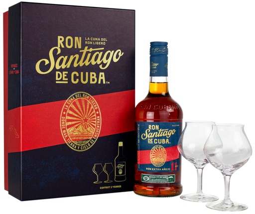 [590] Ron Santiago de Cuba 11 ans Coffret 70cl + verres